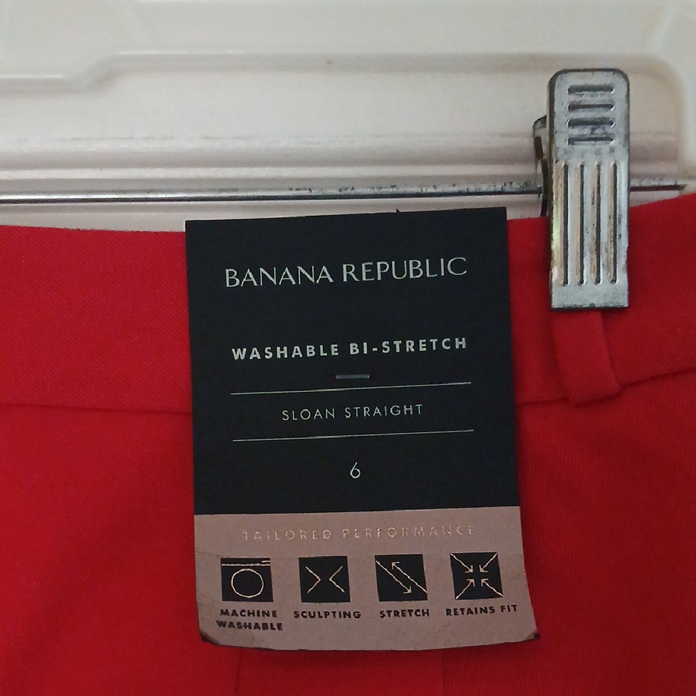 Banana Republic Red Straight Leg Pants